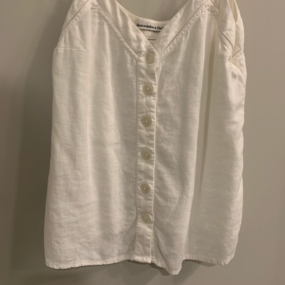 White button down tank top